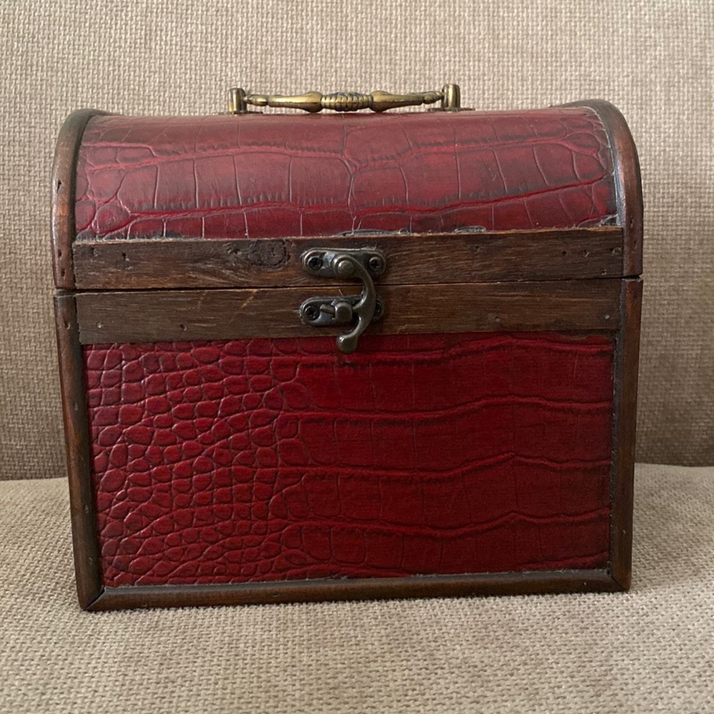 Trinket Box Cherry Colored Wood